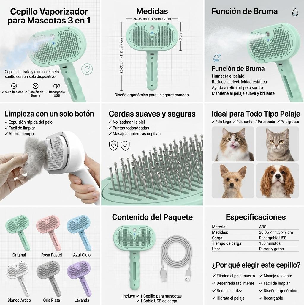 Cepillo de Aseo  para Mascotas.